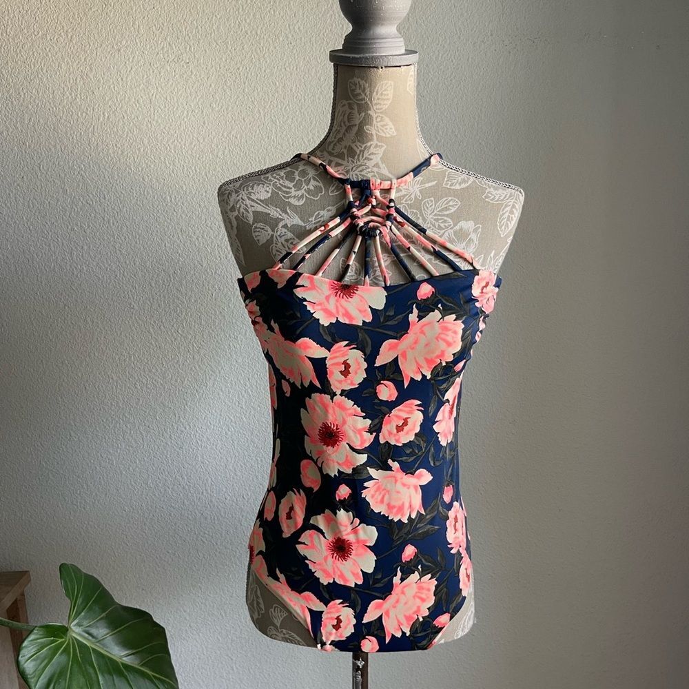 Tori Praver Komodo Floral Macrame One-Piece Swimsuit
